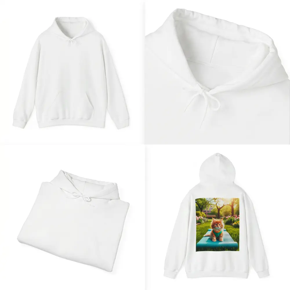 Orange Kitten on Yoga Mat Park – Hoodies