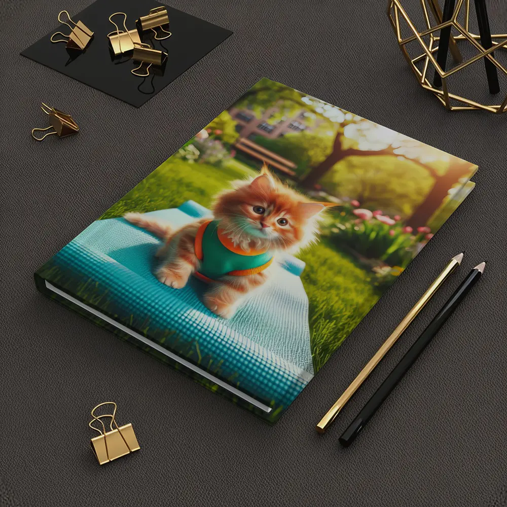 Orange Kitten on Yoga Mat Park – Notebooks