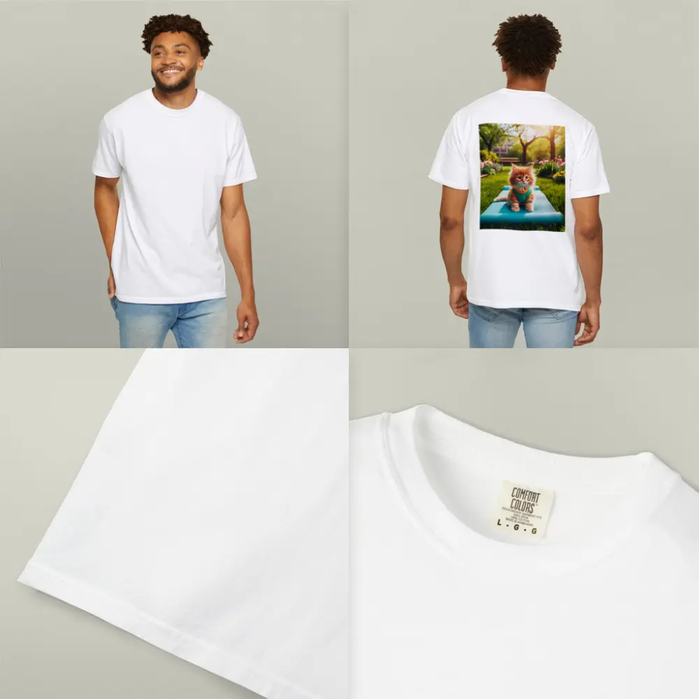 Orange Kitten on Yoga Mat Park – T-Shirts