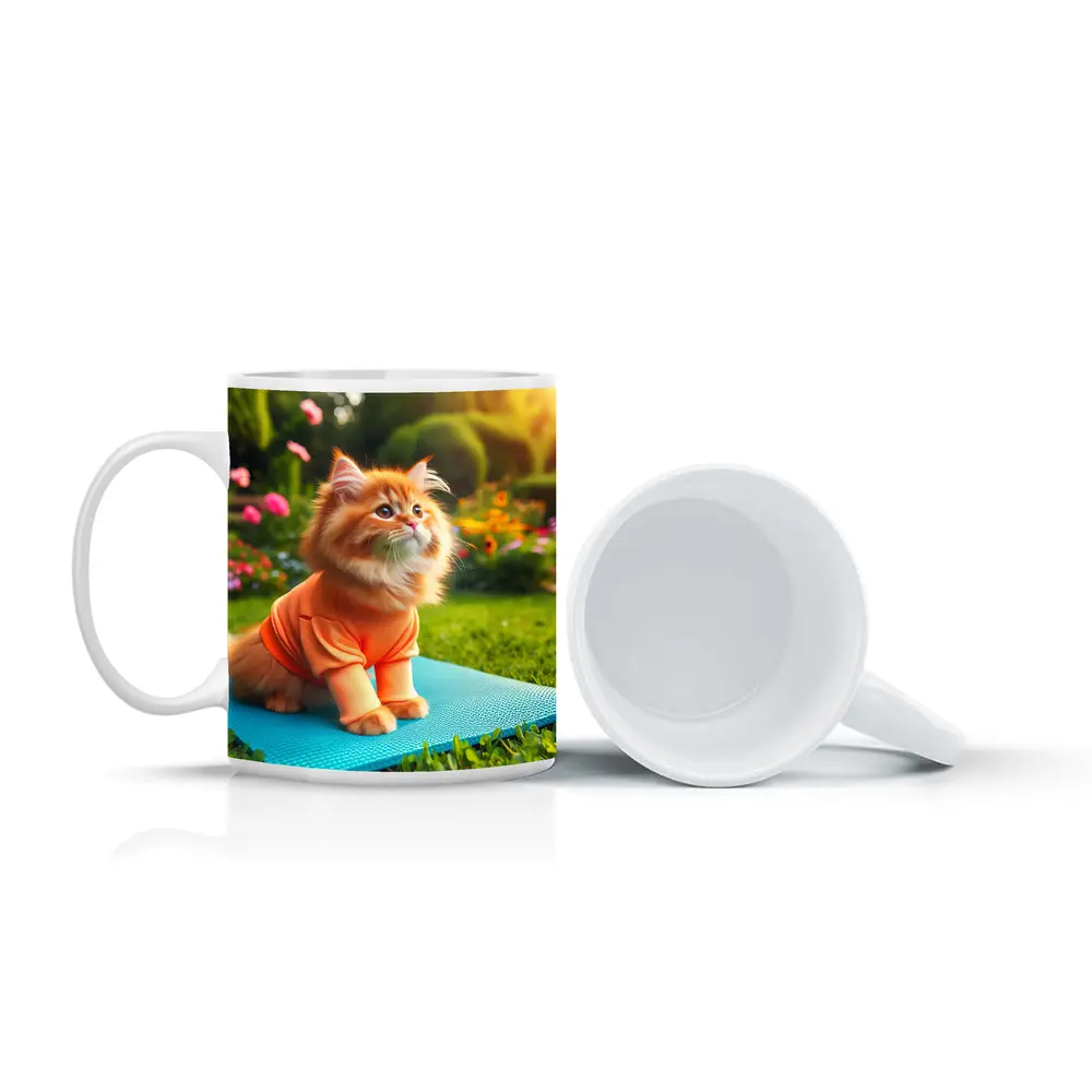 Fluffy Orange Cat Yoga Mat Garden – Mugs