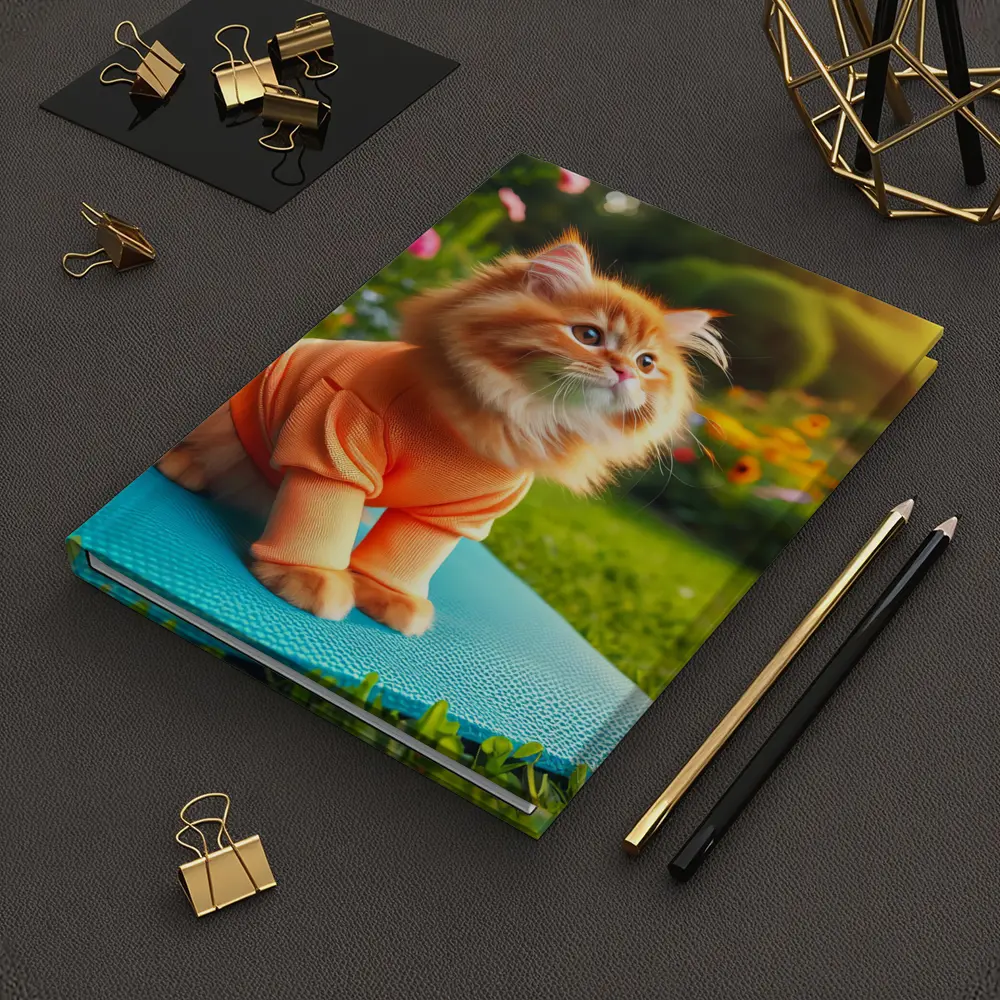 Fluffy Orange Cat Yoga Mat Garden – Notebooks