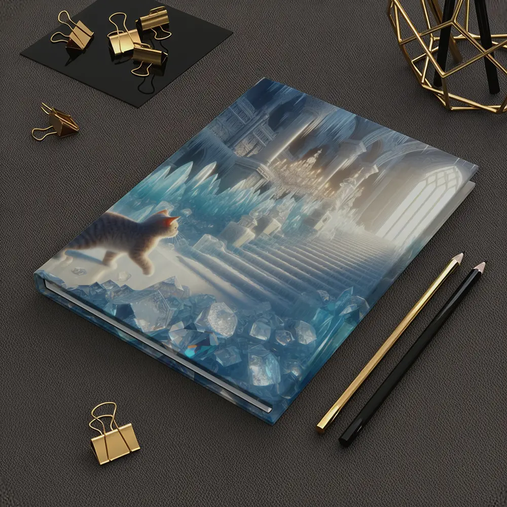 Cat Exploring Frozen Crystal Ice Palace – Notebooks