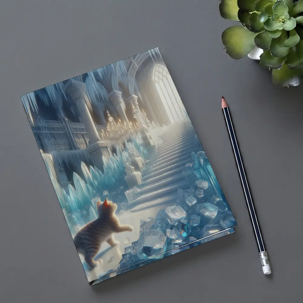 Cat Exploring Frozen Crystal Ice Palace – Notebooks
