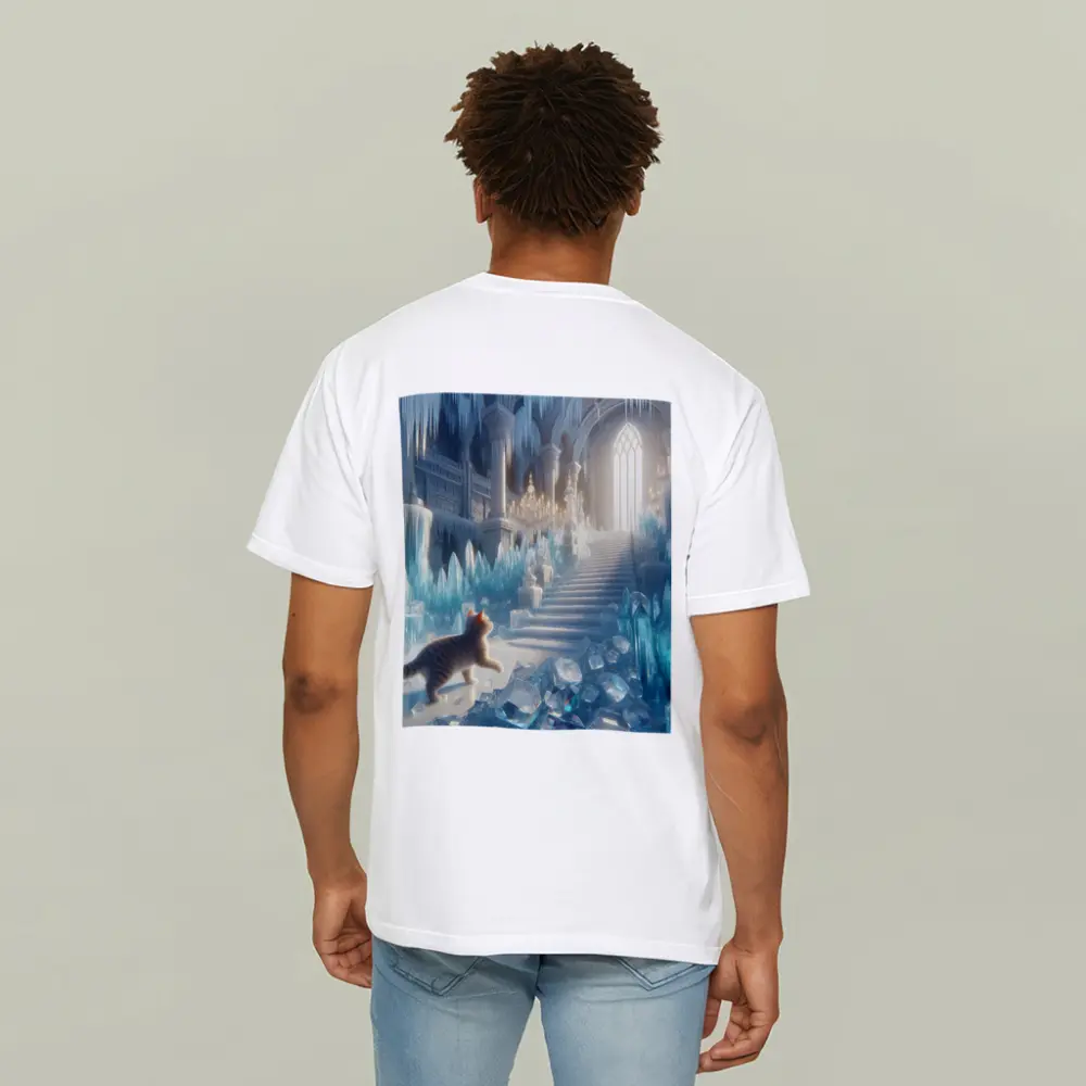 Cat Exploring Frozen Crystal Ice Palace – T-Shirts