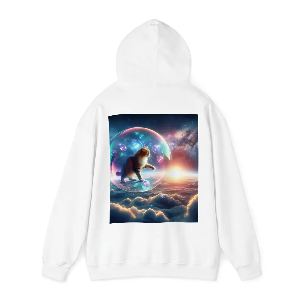 Cat Inside Bubble Floating Above Clouds – Hoodies