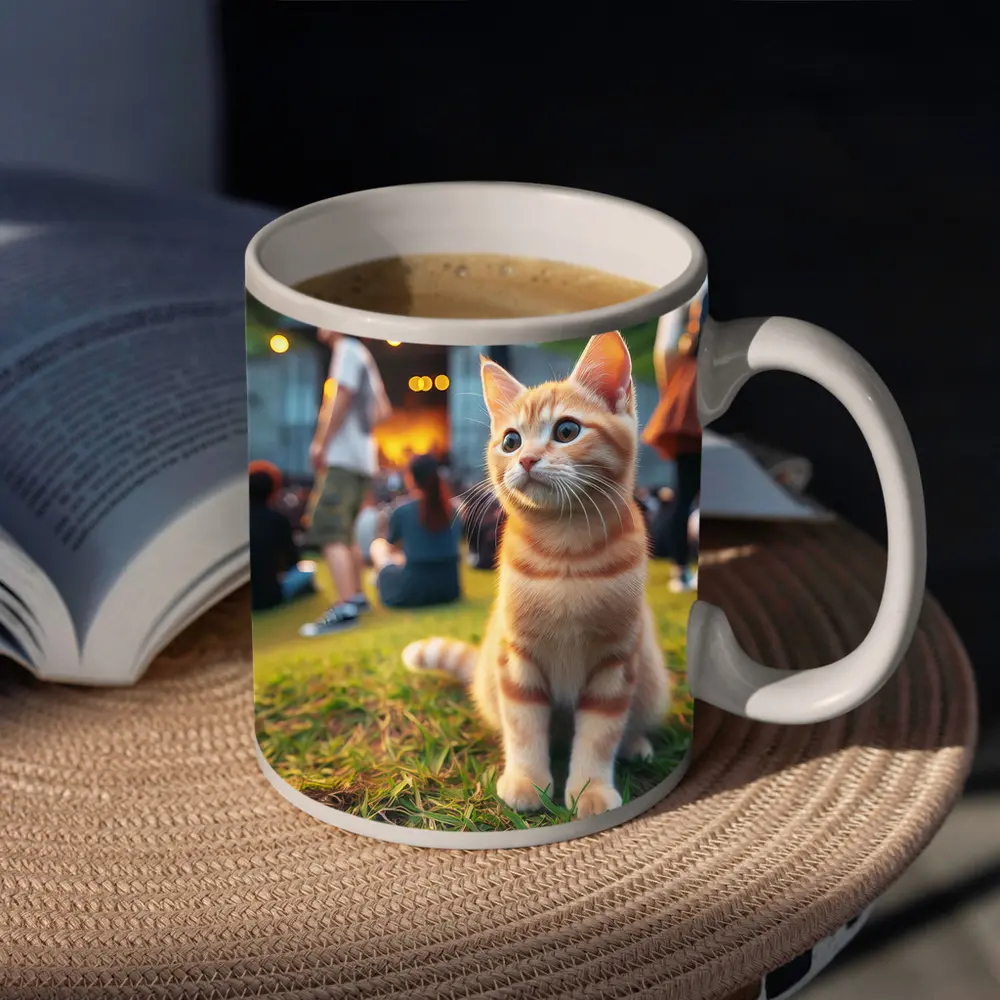Orange Tabby Kitten at Outdoor Music Festival – Mugs