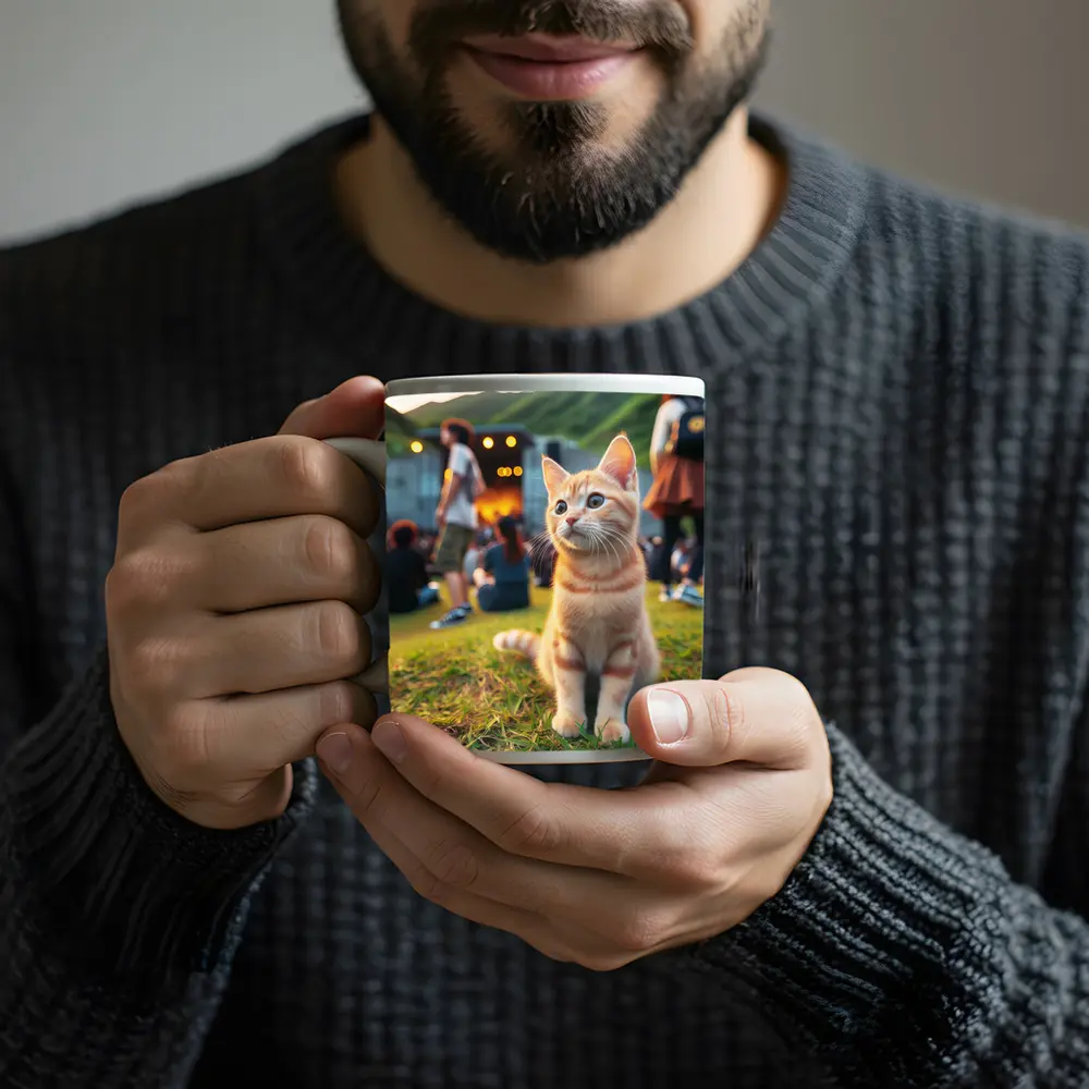 Orange Tabby Kitten at Outdoor Music Festival – Mugs