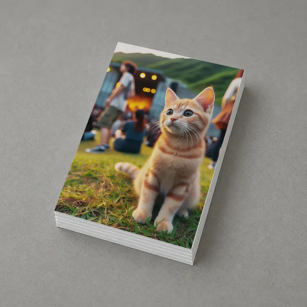 Orange Tabby Kitten at Outdoor Music Festival – Postcards