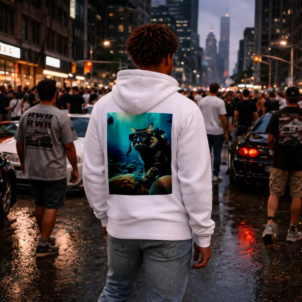 Tabby Cat Scuba Diving Coral Reef Underwater – Hoodies