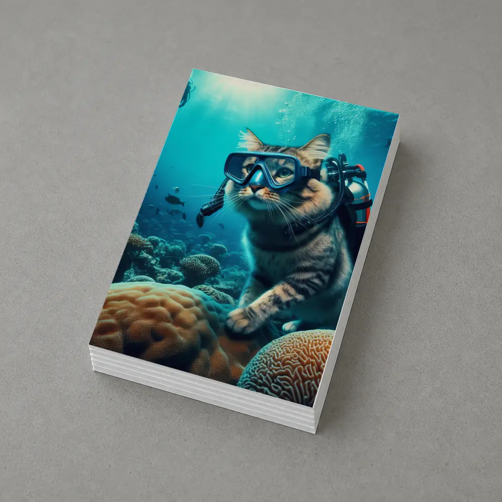 Tabby Cat Scuba Diving Coral Reef Underwater – Postcards