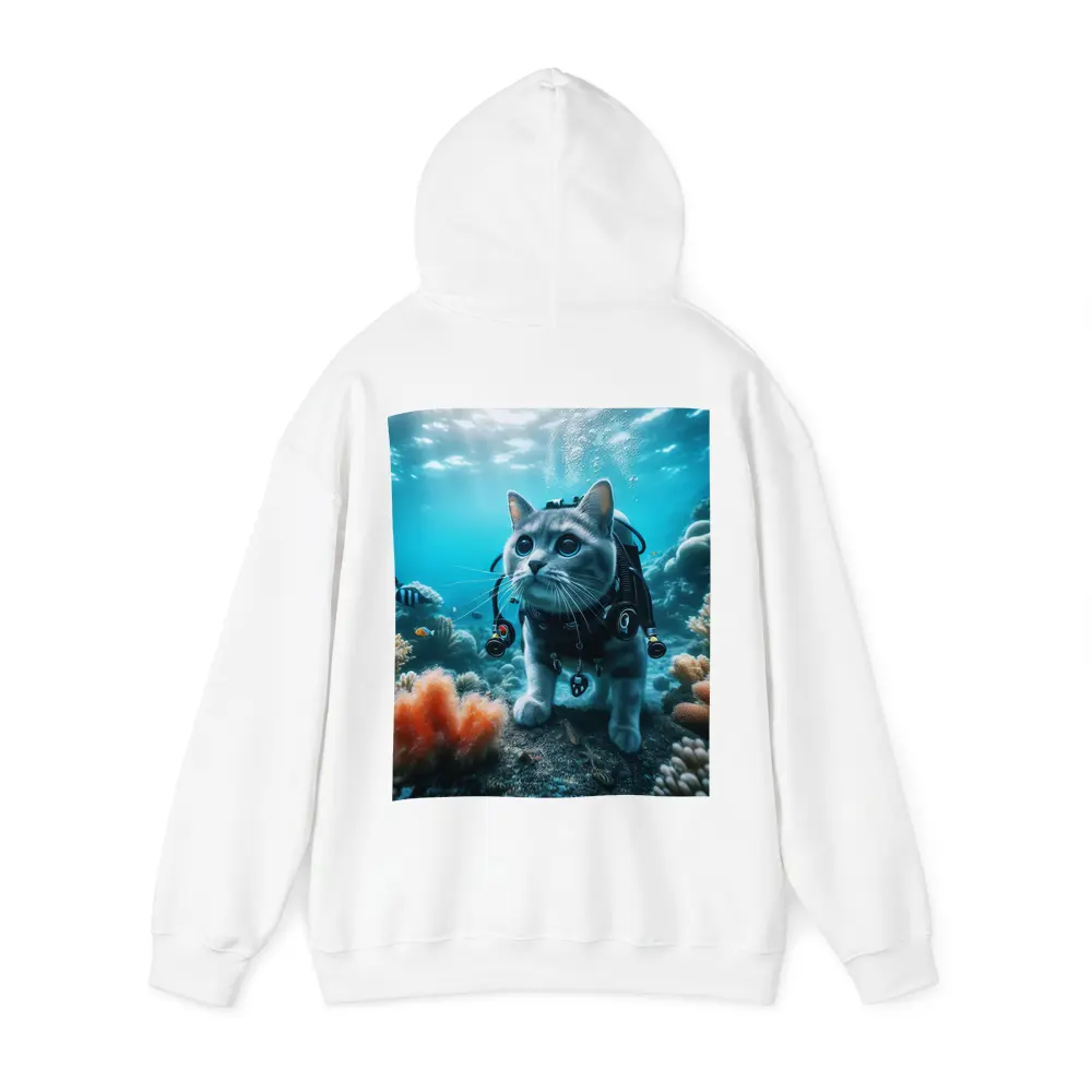 Gray Cat Scuba Diving Underwater Coral Reef – Hoodies