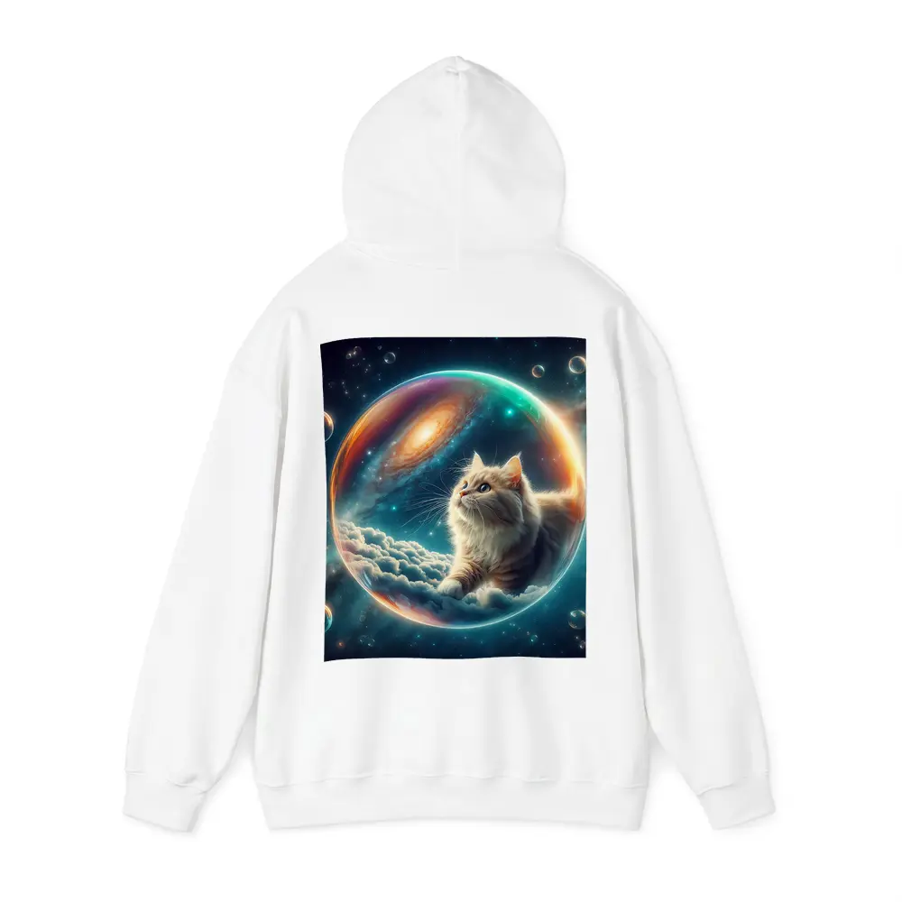 Fluffy Cat Floating Space Bubble Galaxy – Hoodies