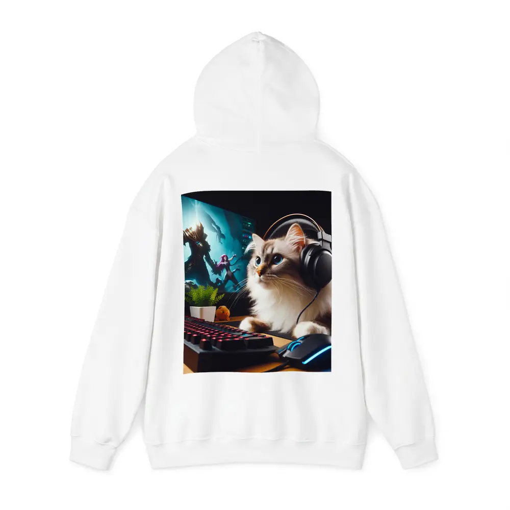 Ragdoll Cat Gaming Setup With Headphones – Hoodies