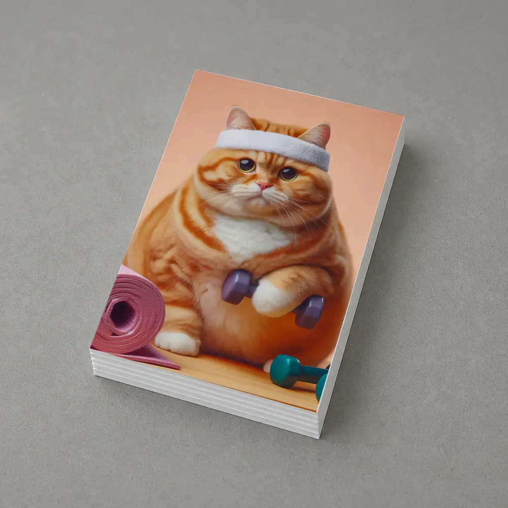 Chubby Orange Cat Workout Fitness Gym – Postcards