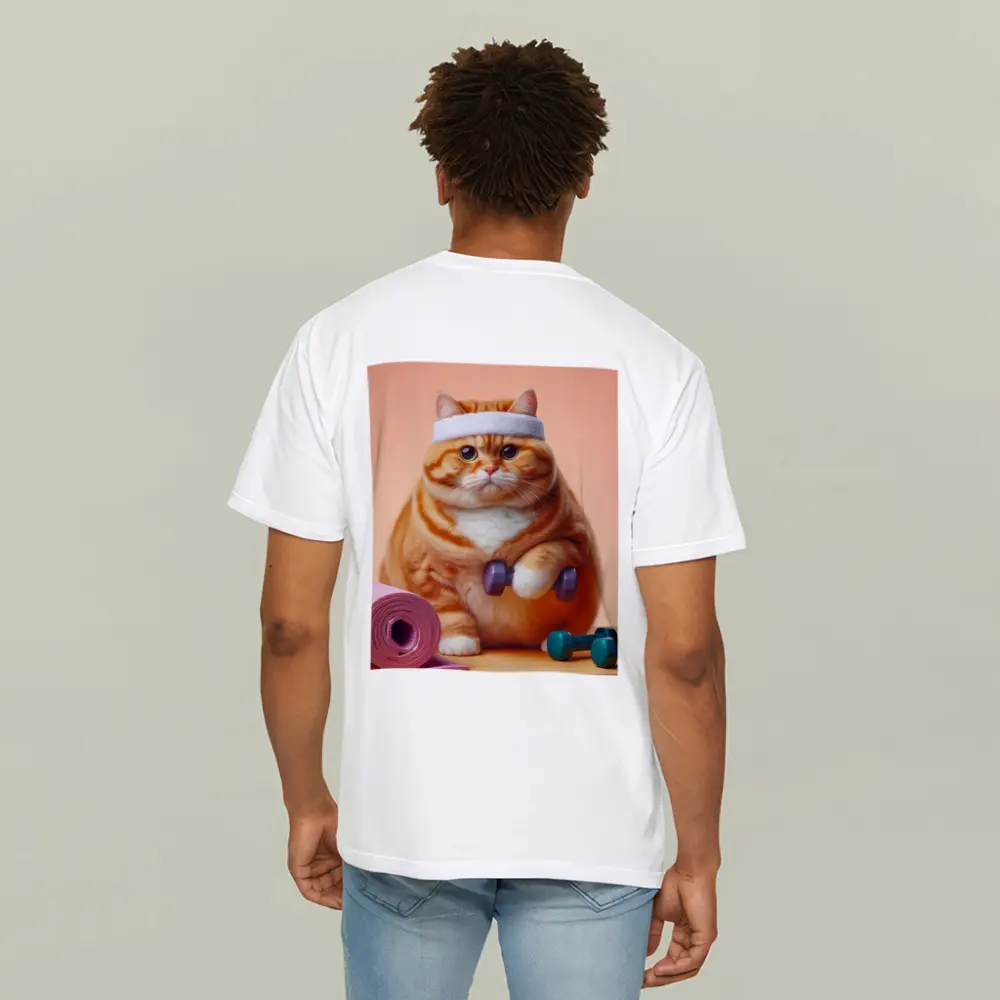 Chubby Orange Cat Workout Fitness Gym – T-Shirts