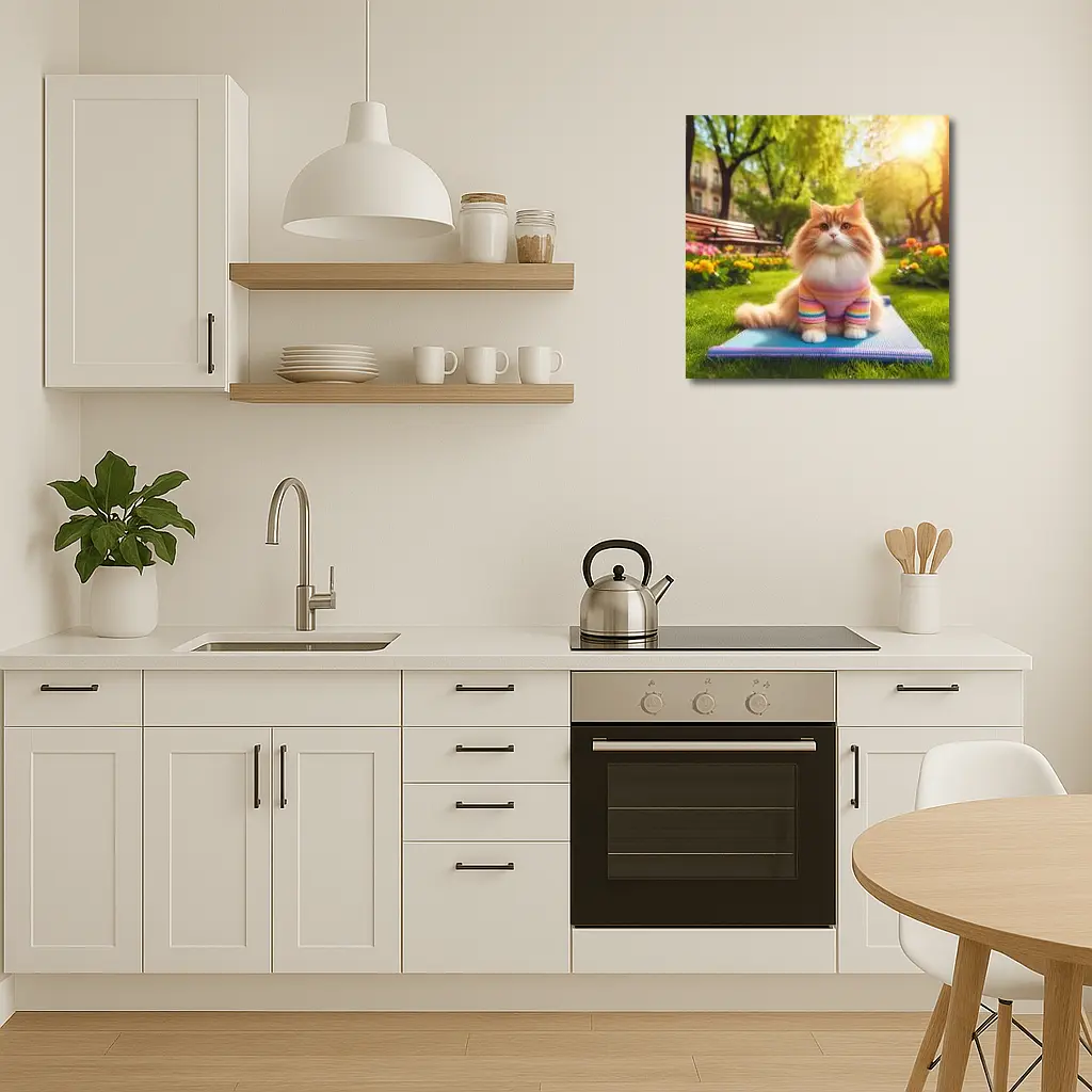 Fluffy Orange Cat Yoga Mat Park – Wall Art