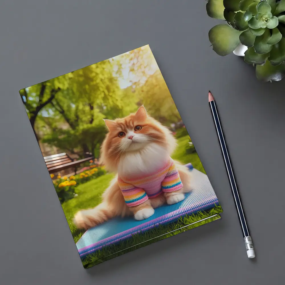 Fluffy Orange Cat Yoga Mat Park – Notebooks