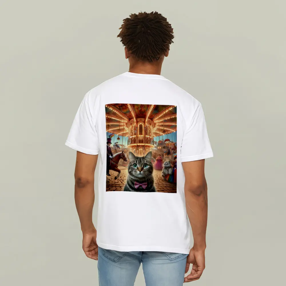 Tabby Cat Carnival Carousel Fantasy Scene – T-Shirts