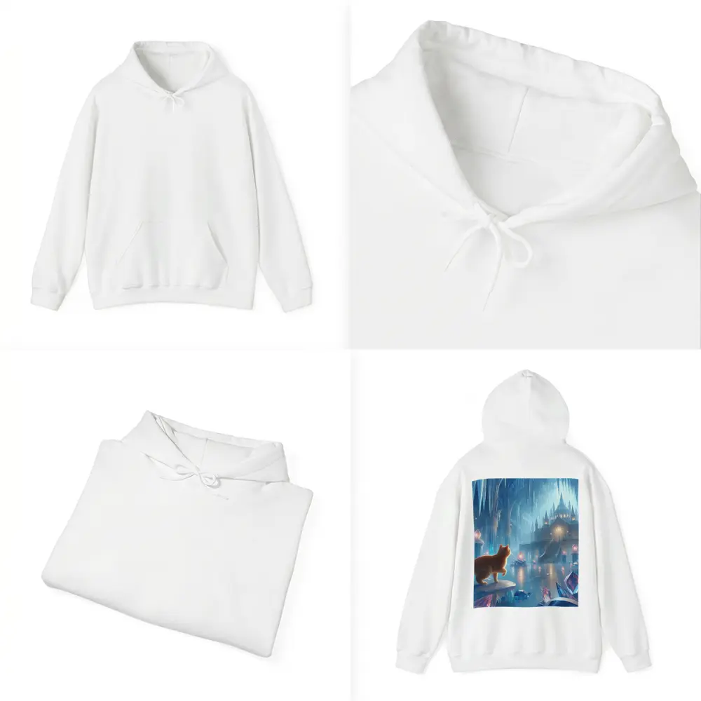Orange Cat Fantasy Ice Crystal Palace – Hoodies