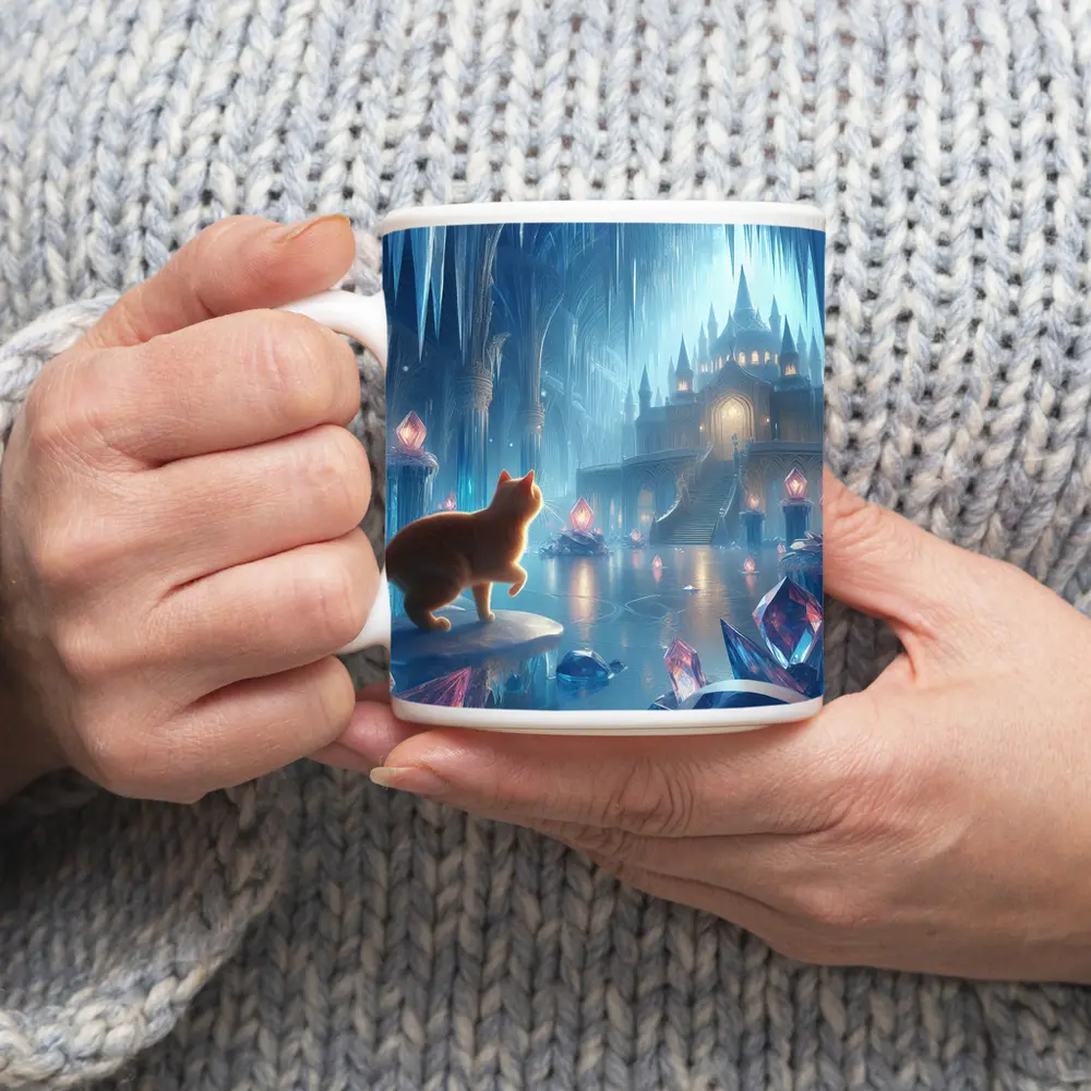 Orange Cat Fantasy Ice Crystal Palace – Mugs