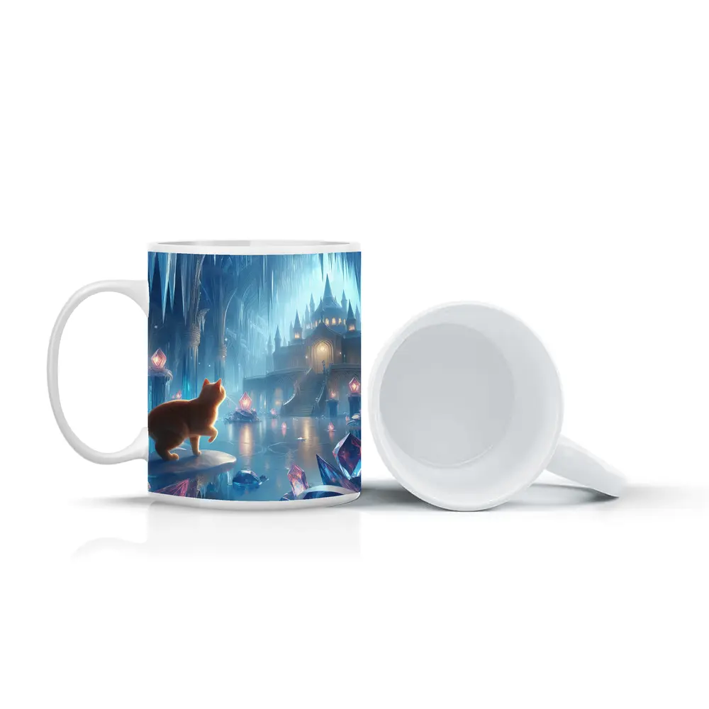 Orange Cat Fantasy Ice Crystal Palace – Mugs