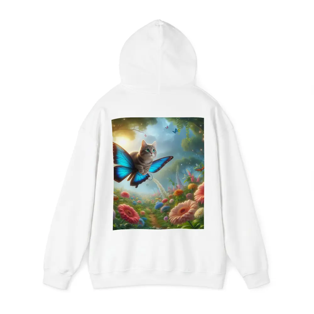 Cat Butterfly Wings Flying Over Fantasy Garden – Hoodies