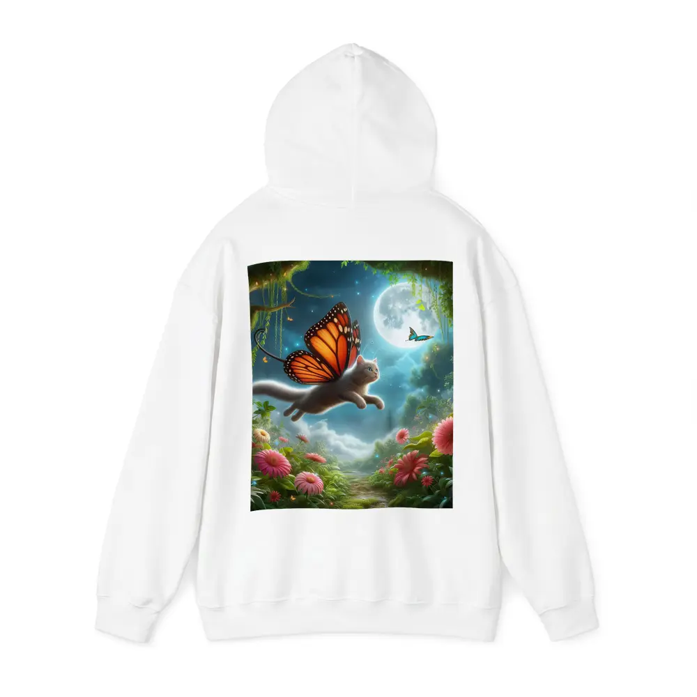 Gray Cat Butterfly Wings Fantasy Moon Garden – Hoodies