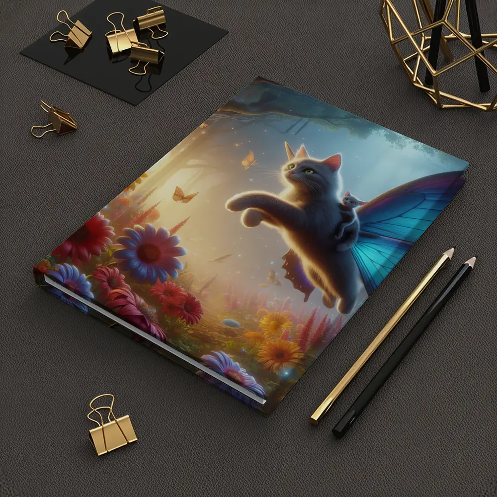 Flying Cat Butterfly Wings Enchanted Forest – Notebooks