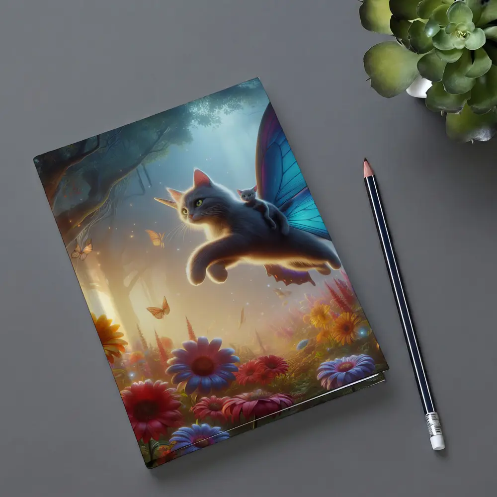 Flying Cat Butterfly Wings Enchanted Forest – Notebooks