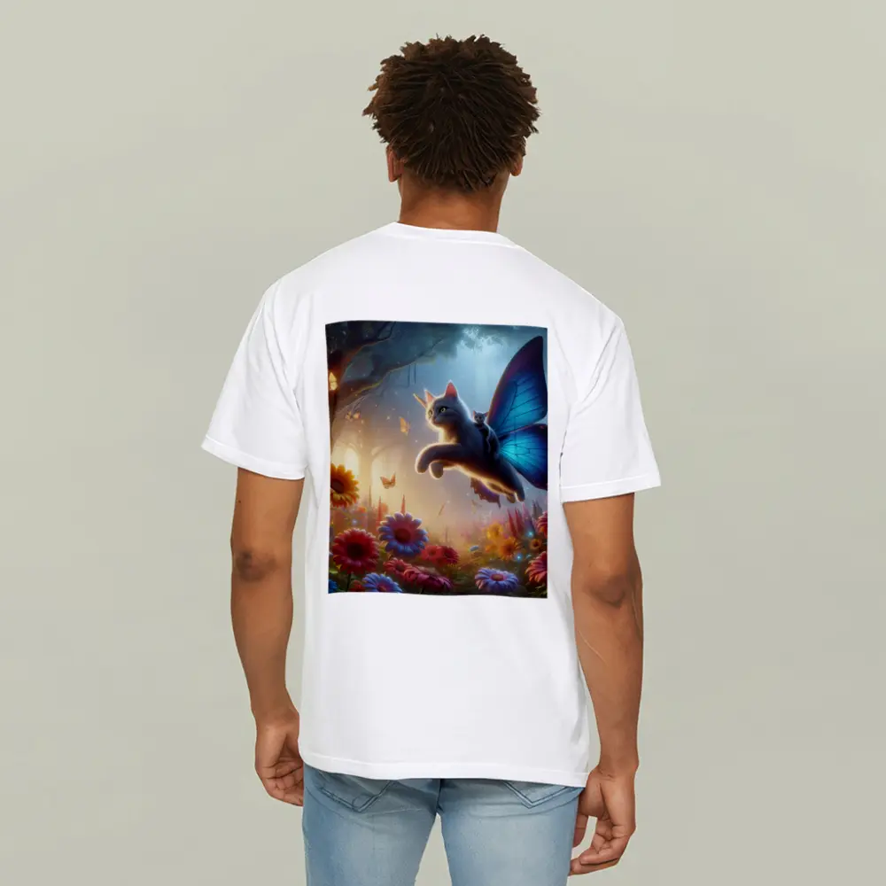 Flying Cat Butterfly Wings Enchanted Forest – T-Shirts