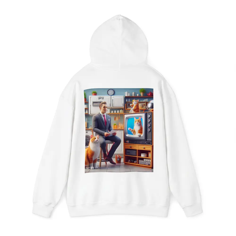 Ginger Cat Man Retro Kitchen Scene – Hoodies