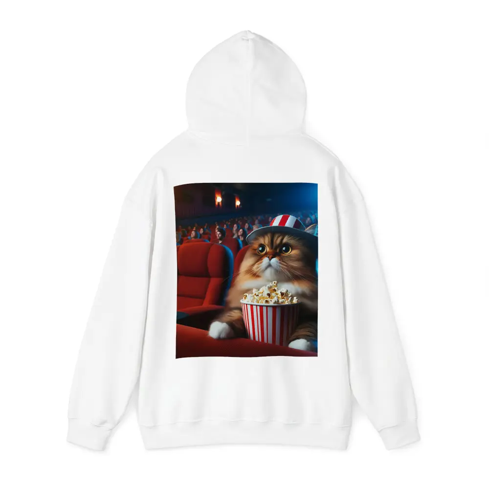 Fluffy Cat Watching Movie In Cinema – Hoodies
