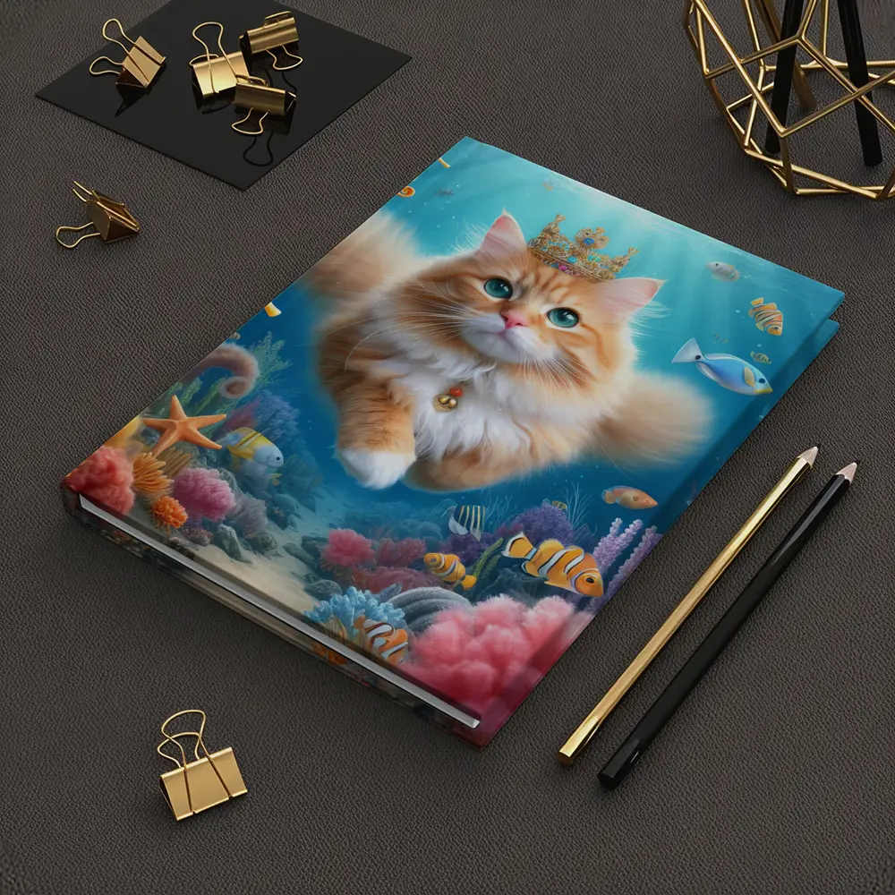 Orange Cat Crown Underwater Ocean Coral Reef – Notebooks