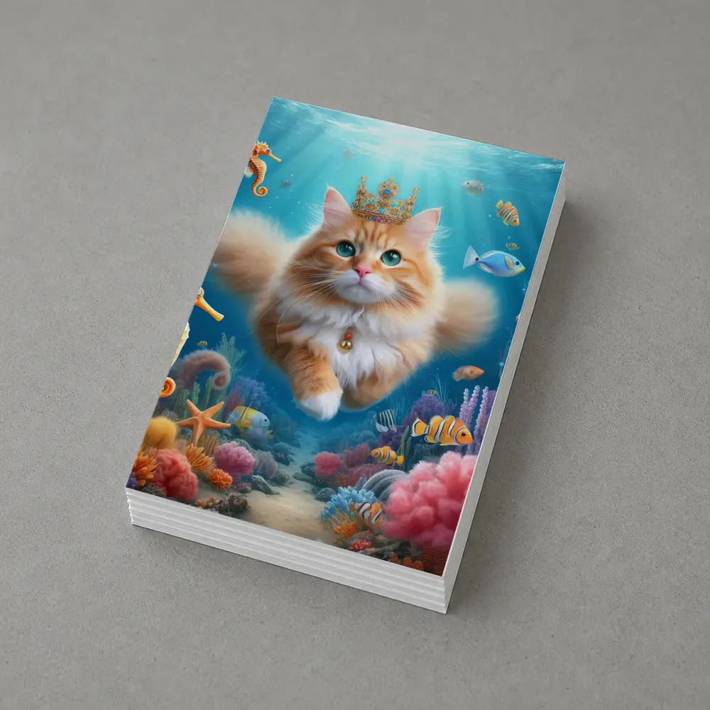 Orange Cat Crown Underwater Ocean Coral Reef – Postcards