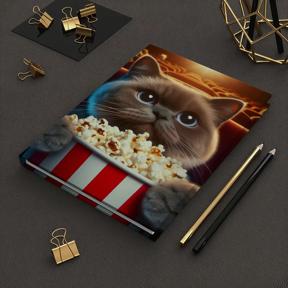 British Shorthair Cat Cinema Popcorn Movie – Notebooks