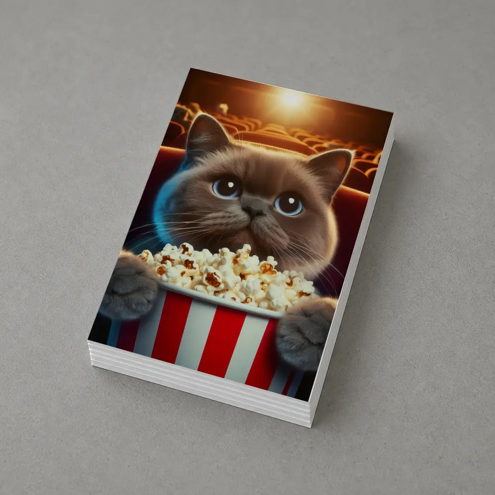 British Shorthair Cat Cinema Popcorn Movie – Postcards