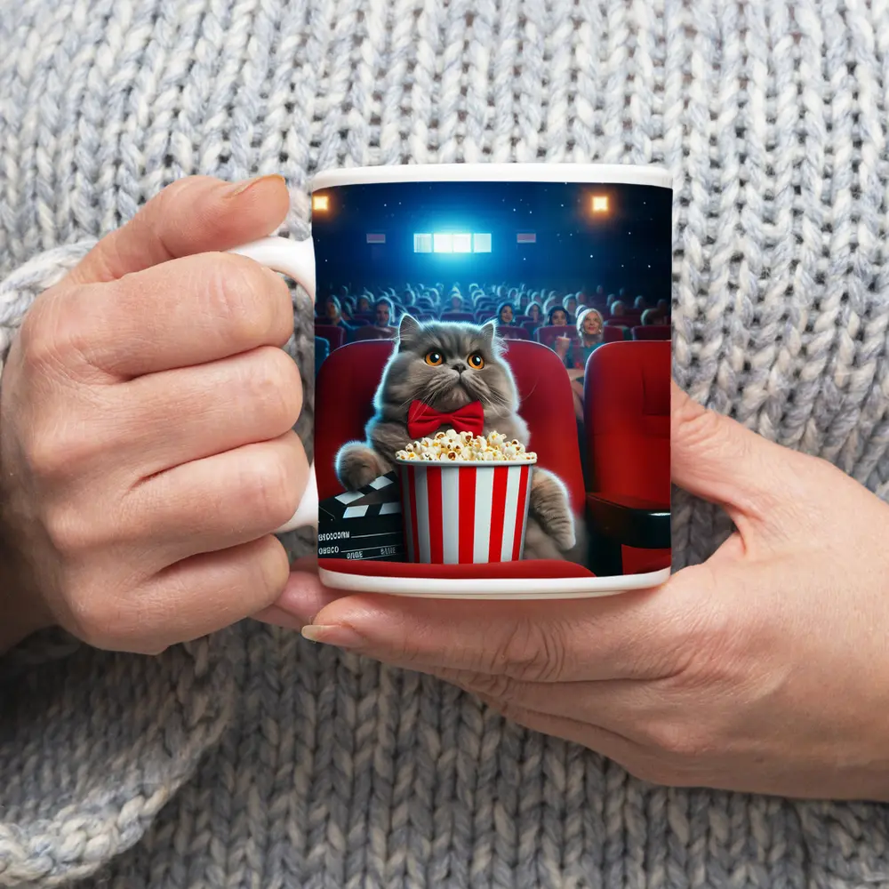Persian Cat Cinema Popcorn Movie Night – Mugs