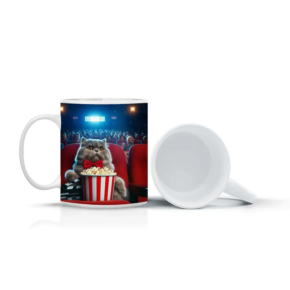 Persian Cat Cinema Popcorn Movie Night – Mugs