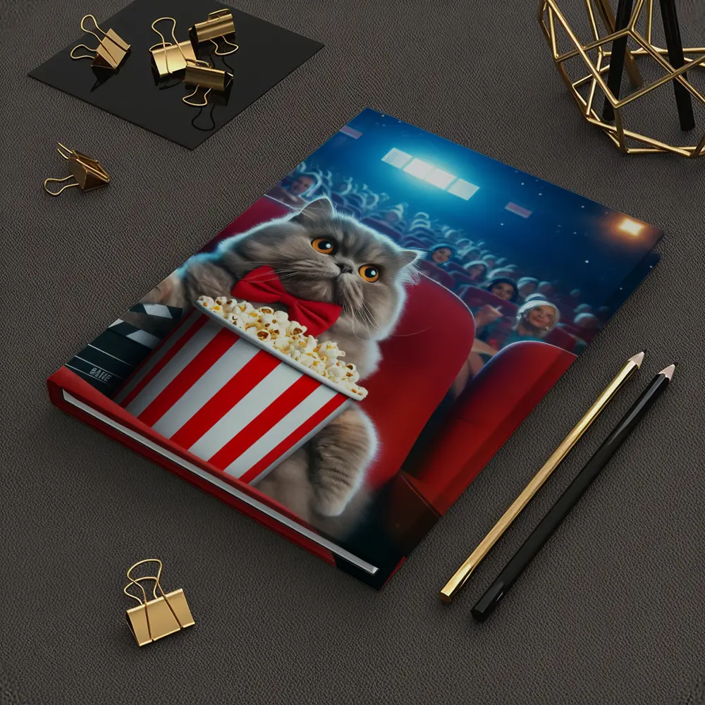 Persian Cat Cinema Popcorn Movie Night – Notebooks