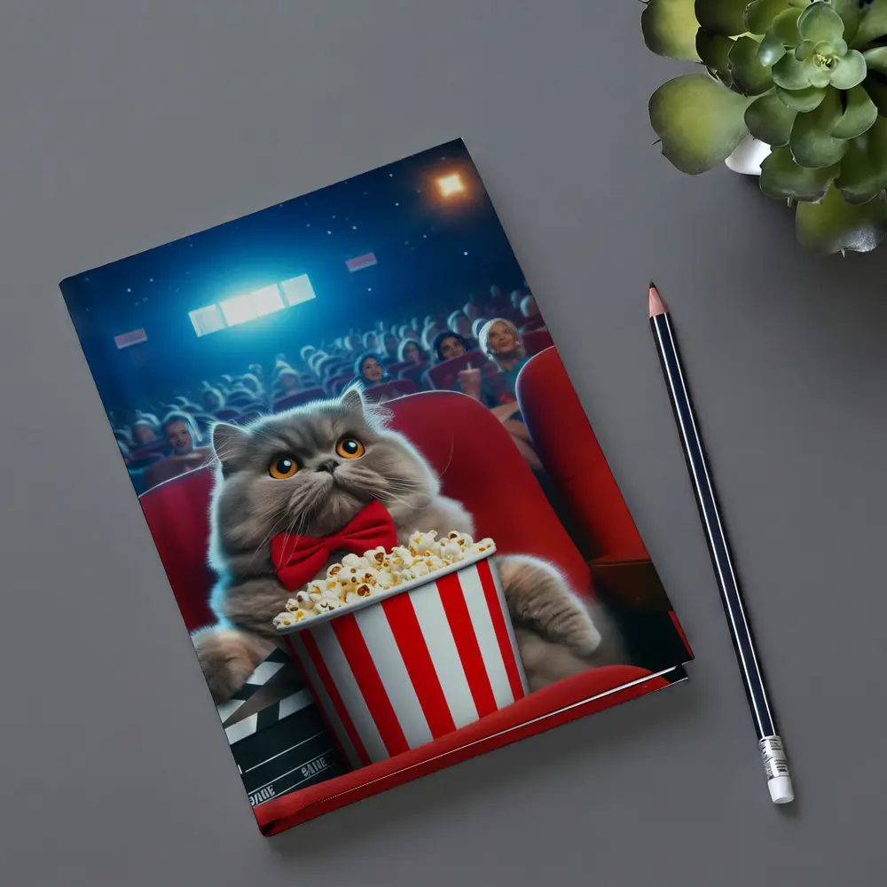 Persian Cat Cinema Popcorn Movie Night – Notebooks