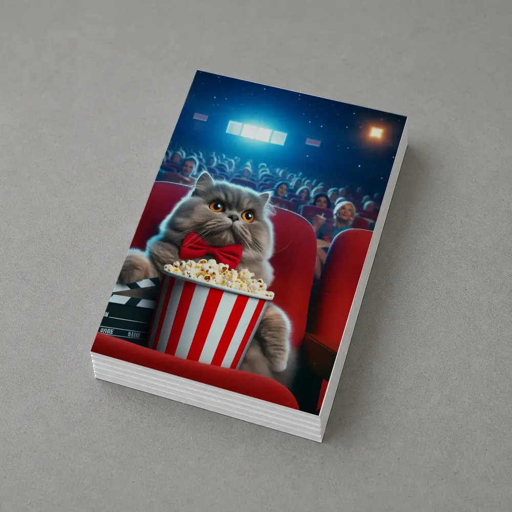 Persian Cat Cinema Popcorn Movie Night – Postcards