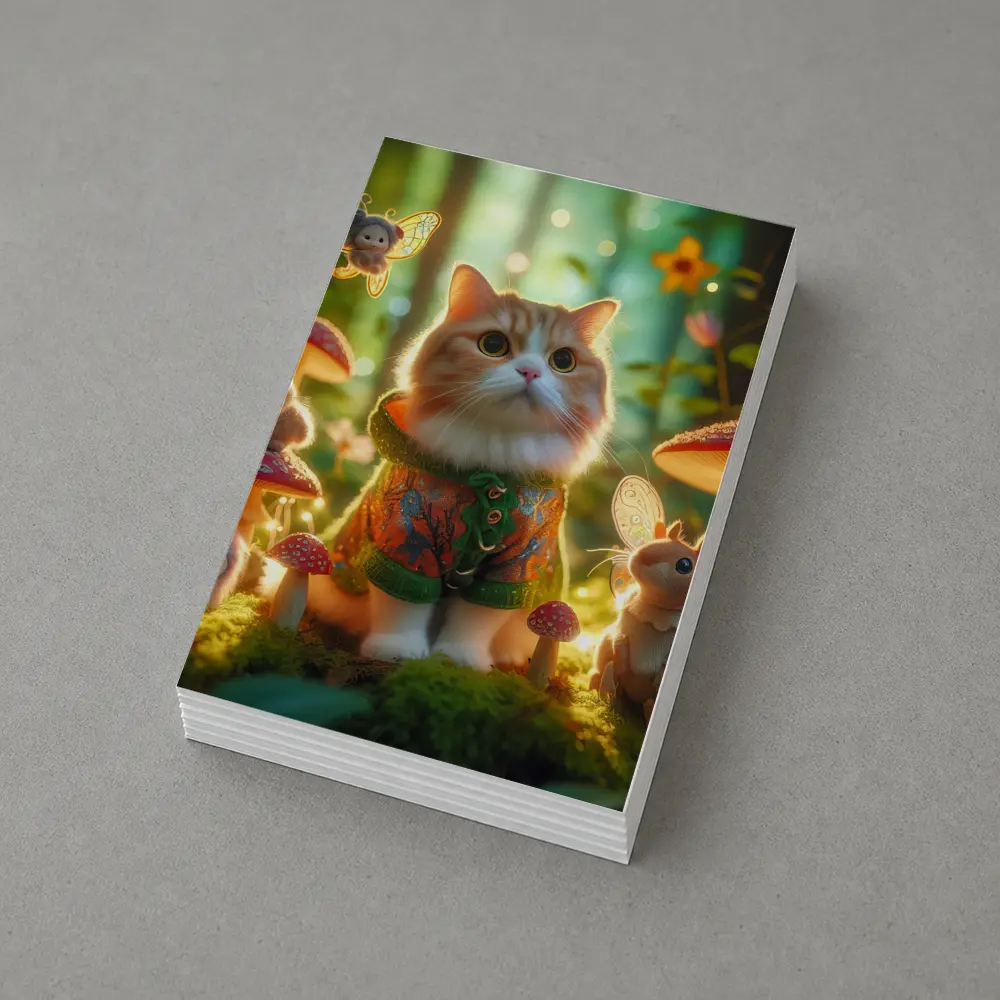 Cute Cat Fairy Forest Mushroom Fantasy Scene – Postcards