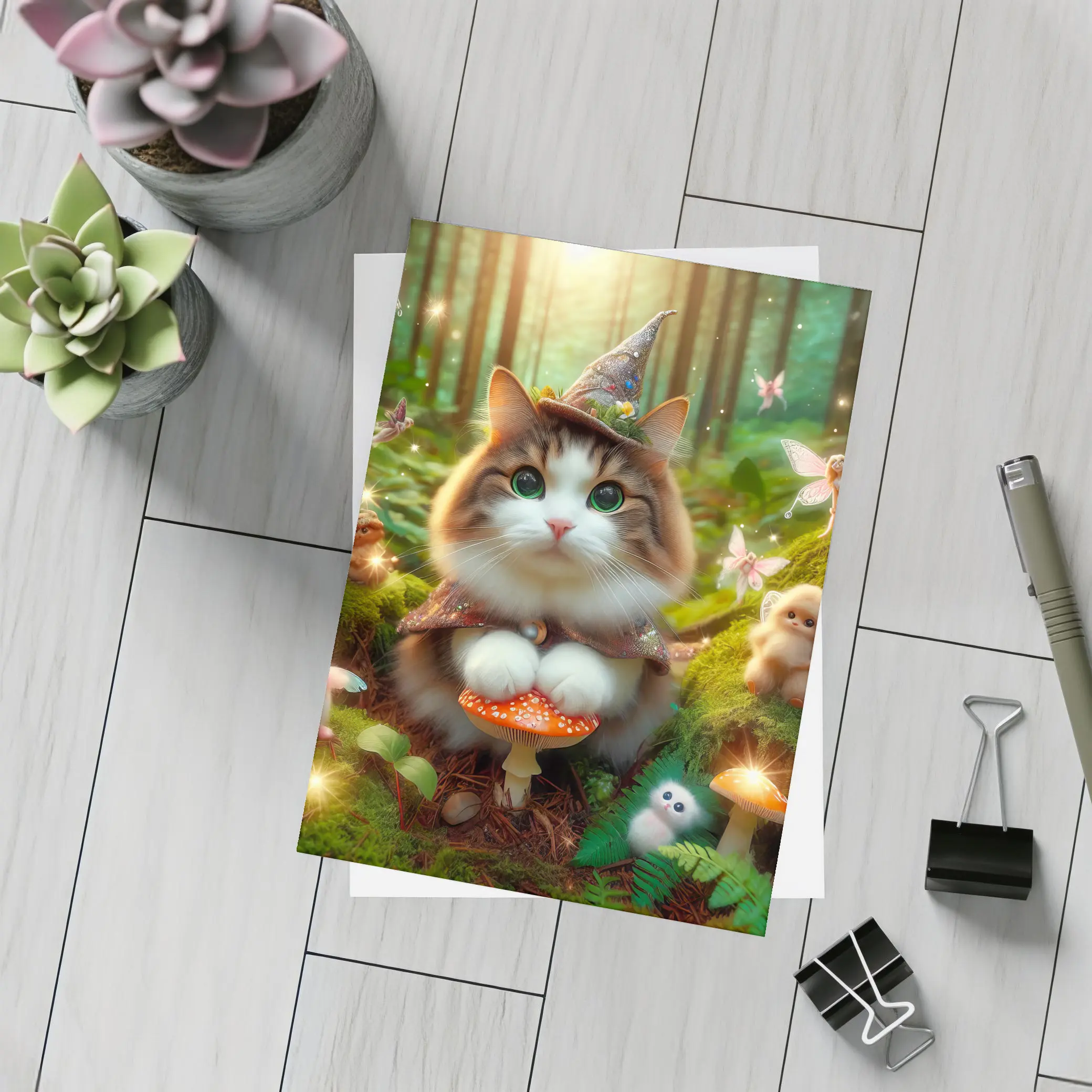 Wizard Cat Fairy Forest Magical Creatures – Postcards