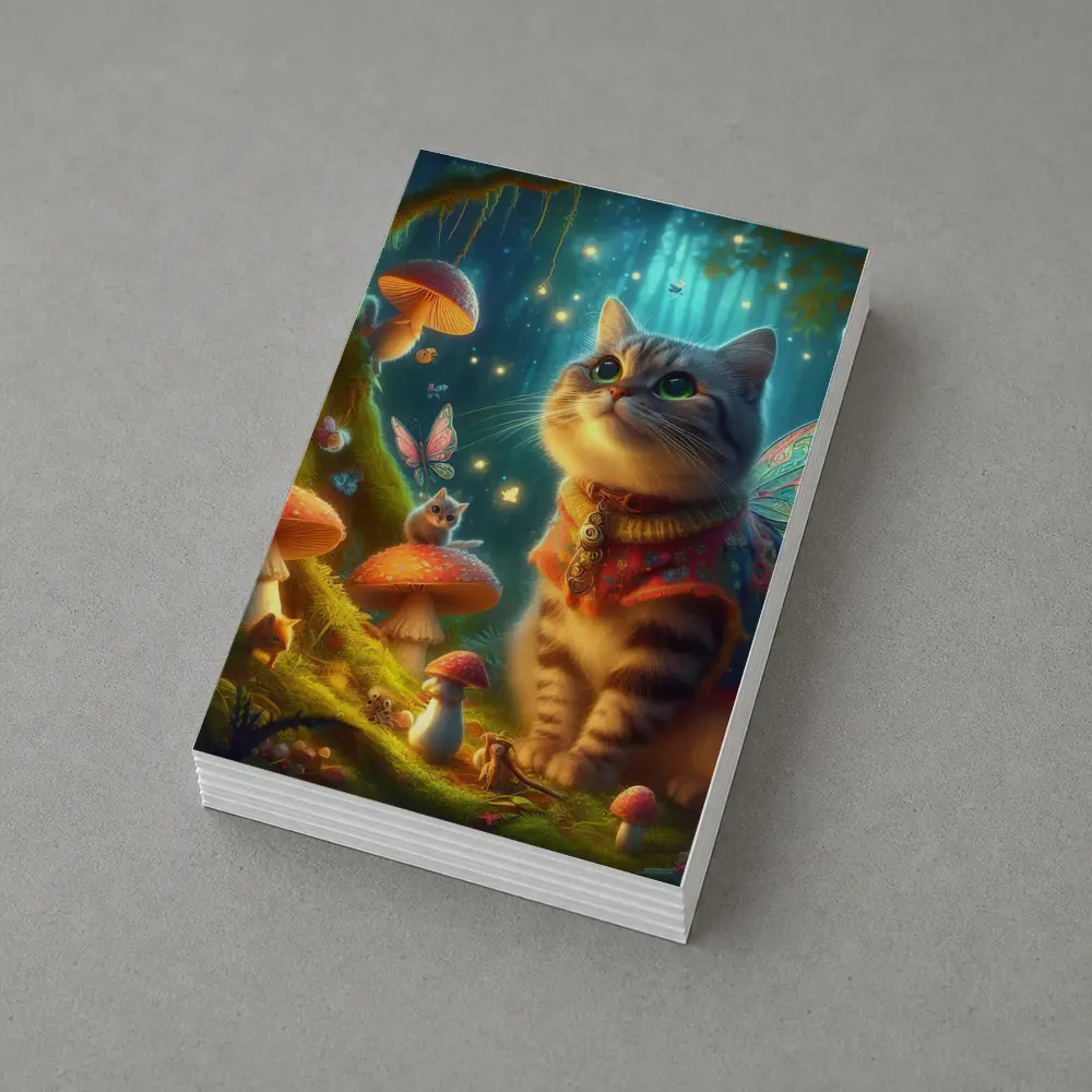 Fantasy Cat Fairy Enchanted Mushroom Forest – Postcards