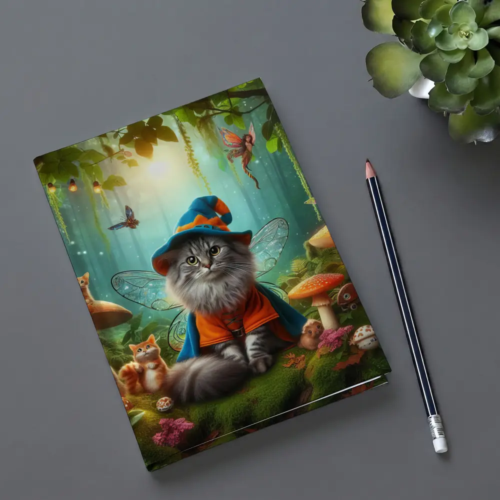 Wizard Cat Fairy Forest Mushroom Fantasy – Notebooks