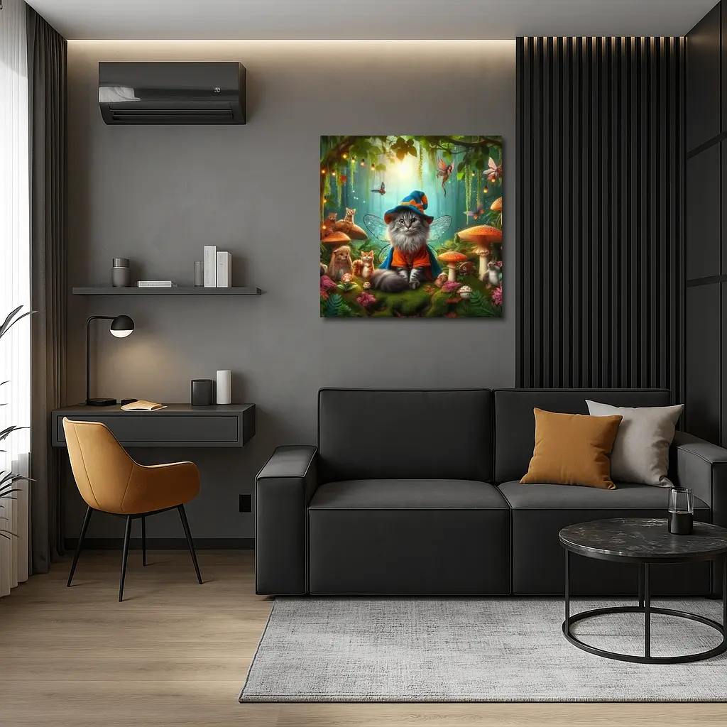 Wizard Cat Fairy Wings Enchanted Forest – Wall Art