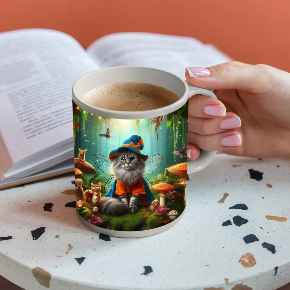 Wizard Cat Fairy Wings Enchanted Forest – Mugs