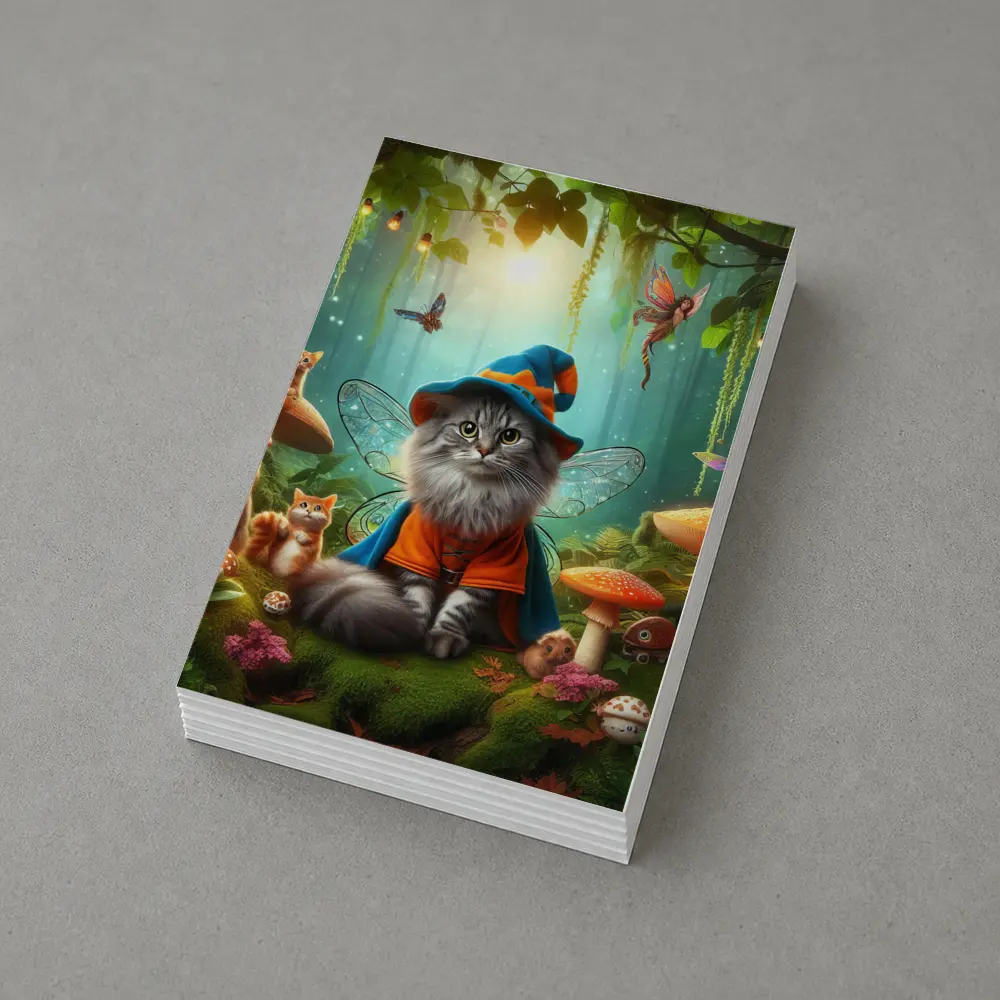 Wizard Cat Fairy Wings Enchanted Forest – Postcards
