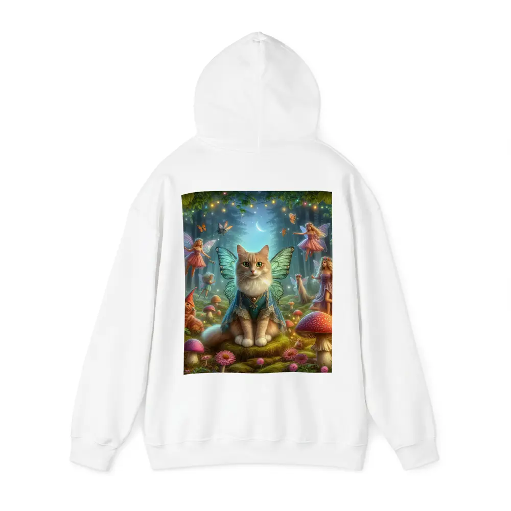 Fairy Cat with Wings in Enchanted Forest – Hoodies