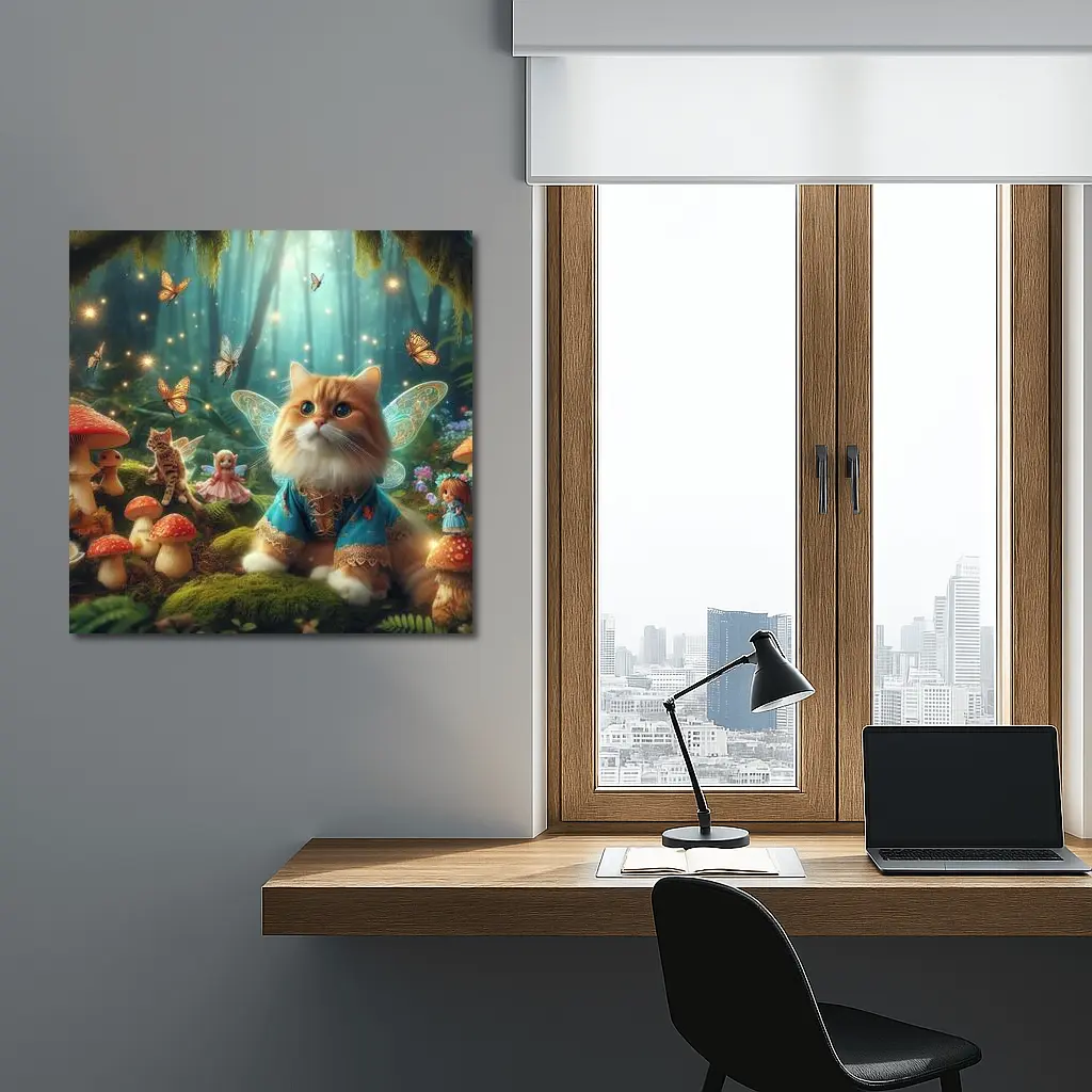 Fairy Cat With Wings In Enchanted Forest – Wall Art